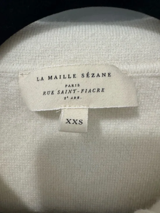 Sezane Cream Button-Front Cardigan Jacket - Picture 7 of 7